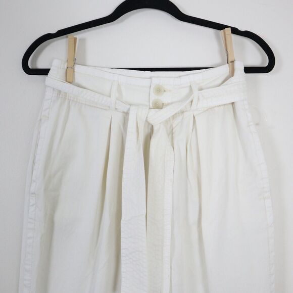 Free People Size 2 High-Waisted ‘90s Peg Pants Ivory Tie Waist Tapered Leg - Picture 3 of 12
